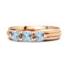 Blue Topaz Three Stone Ring - Sterling Silver Rose Gold Vermeil