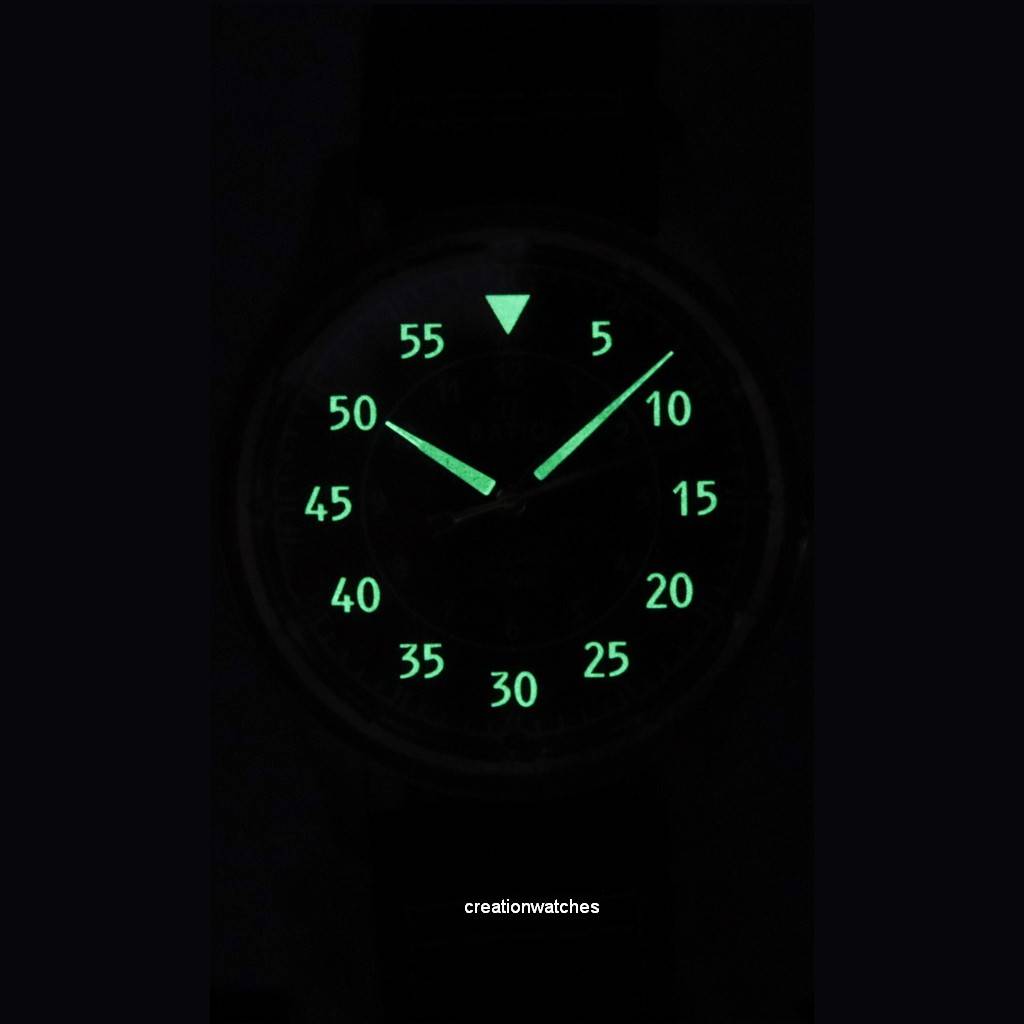 Ratio Skysurfer Pilot Black Sunray Dial Leather Automatic RTS321 200M Мужские часы