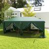 3x6m Pop-Up Gazebo, with Curtain Walls and Windows, Green