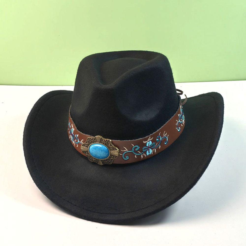 Adjustable Cowgirl Hat Shapeable Wide Brim Western Hat Trendy Cowboy Hat for Men and Women