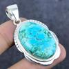 Натуральная тибетская бирюза 925 стерлинговое серебро ювелирная подвеска 2,05" Y7I35