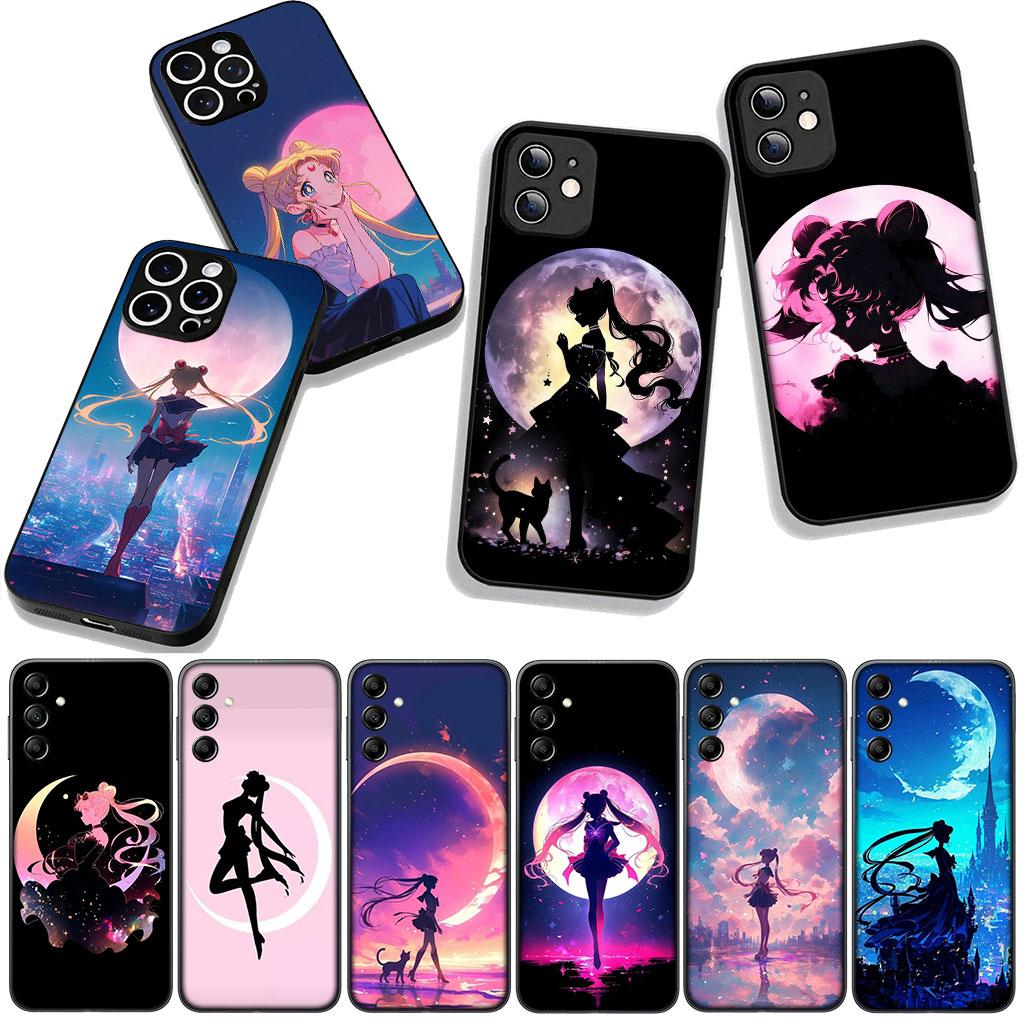 Для Samsung Galaxy A25 A37 A57 A12 A14 A31 A41 A50 A51 A70 A71 A72 A21S A04 M15 Note 20 9 8 10 Чехол Комиксы S-Sailors Cat Moon