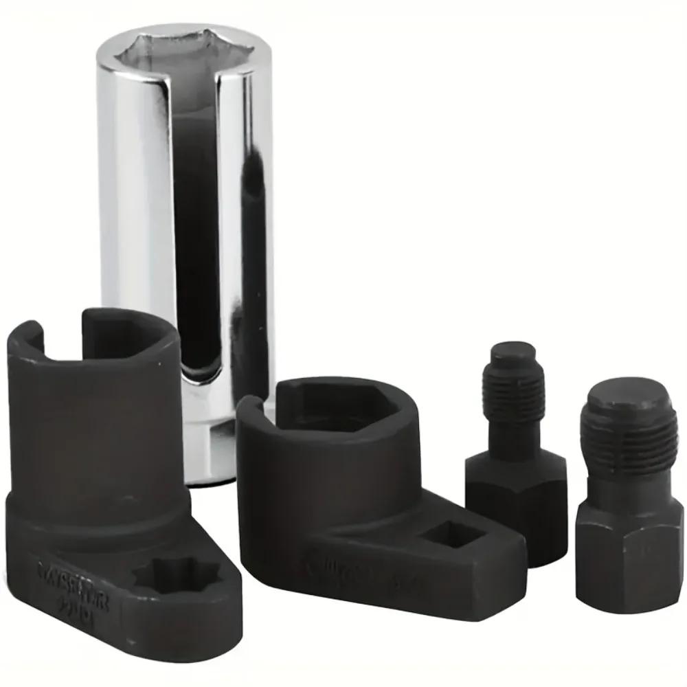 Набор автомобильных кислородных датчиков и резьбонарезной инструмент - 5-предметный инструмент-гильза для кислородного датчика для демонтажа датчика