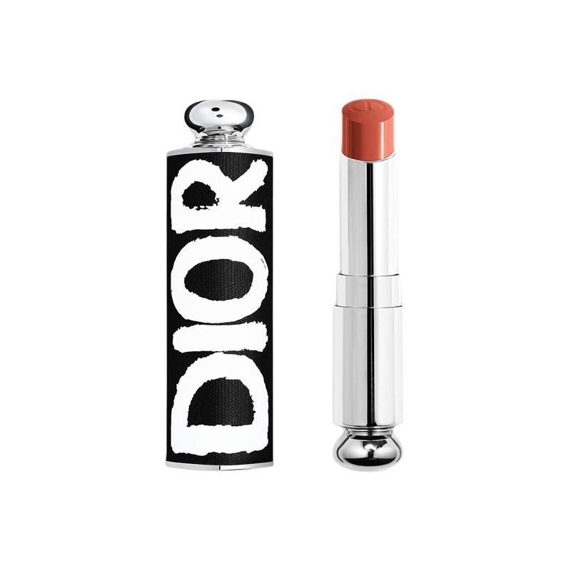 Dior Набор из двух помад: Авангардный черный футляр для помады + сменный стик #524 DIORETTE персиковое молочко 3,2 г