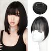 Синтетические волосы, цельный прямой зажим для наращивания волос, плоская челка с воздушной челкой спереди и париком для женщин, повседневное использование
