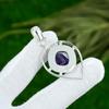 Natural Chevron Amethyst Gemstone Jewelry 925 Sterling Silver Pendant For Women