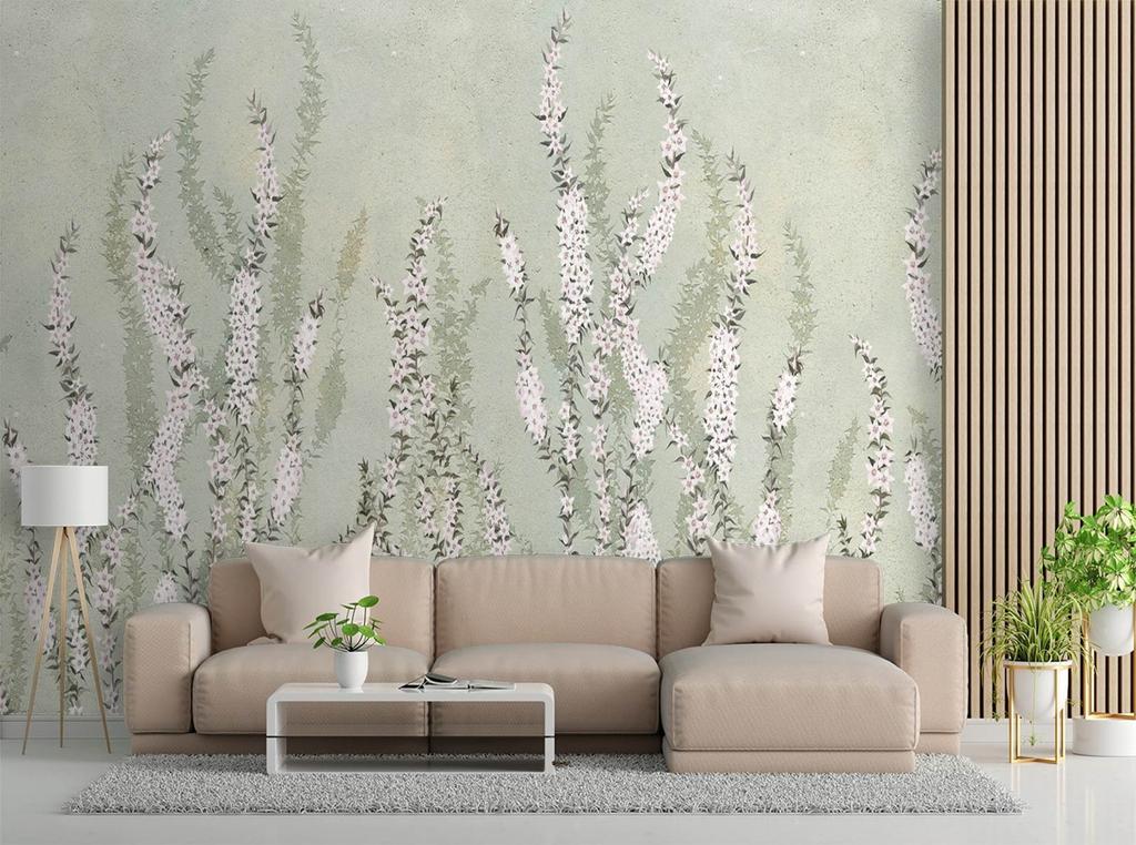 Wallpaper  Boho flowers on the wall background