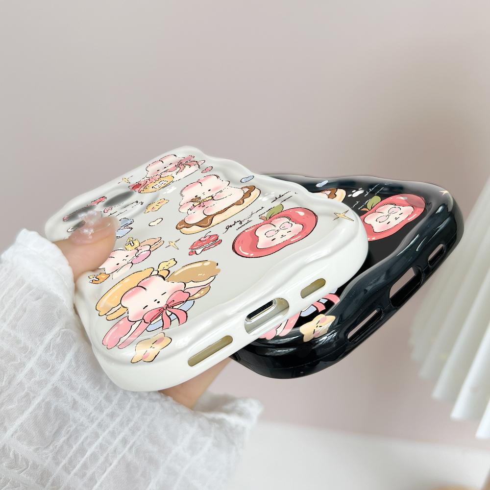 Милый мультяшный узор, кремовая текстура, мягкий силиконовый чехол с волнистыми краями, чехол для телефона Xiaomi Redmi