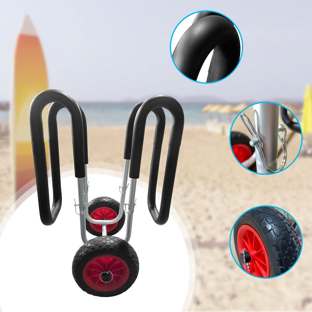 Stand Up Paddle Board SUP Transport Cart Aluminum 2 Wheels Surf Board Carrier
