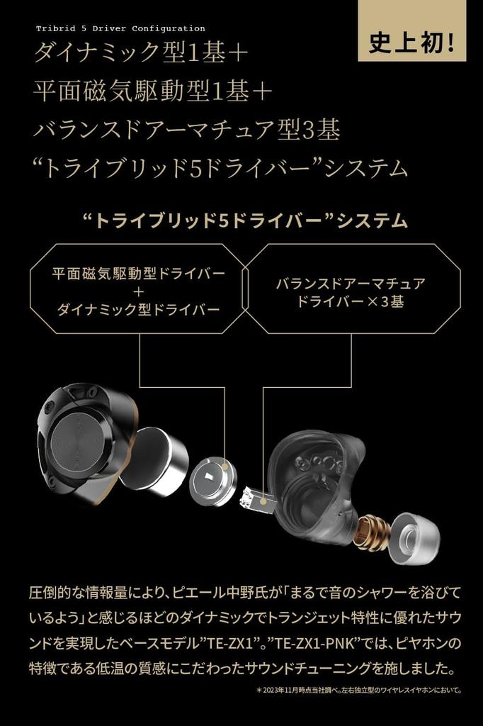 AVIOT Earphones 7 Hybrid Active Noise Canceling Wireless Earphones Tribrid 5 Driver Fully Supervised by Pierre Nakano Compatible Earphones BA Driver