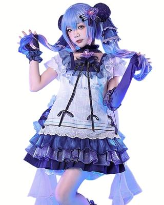 [Milky Time] Косплей-платье Хацунэ Мику, Vocaloid, Хэллоуин, Женское, Фиолетовое, Черничное