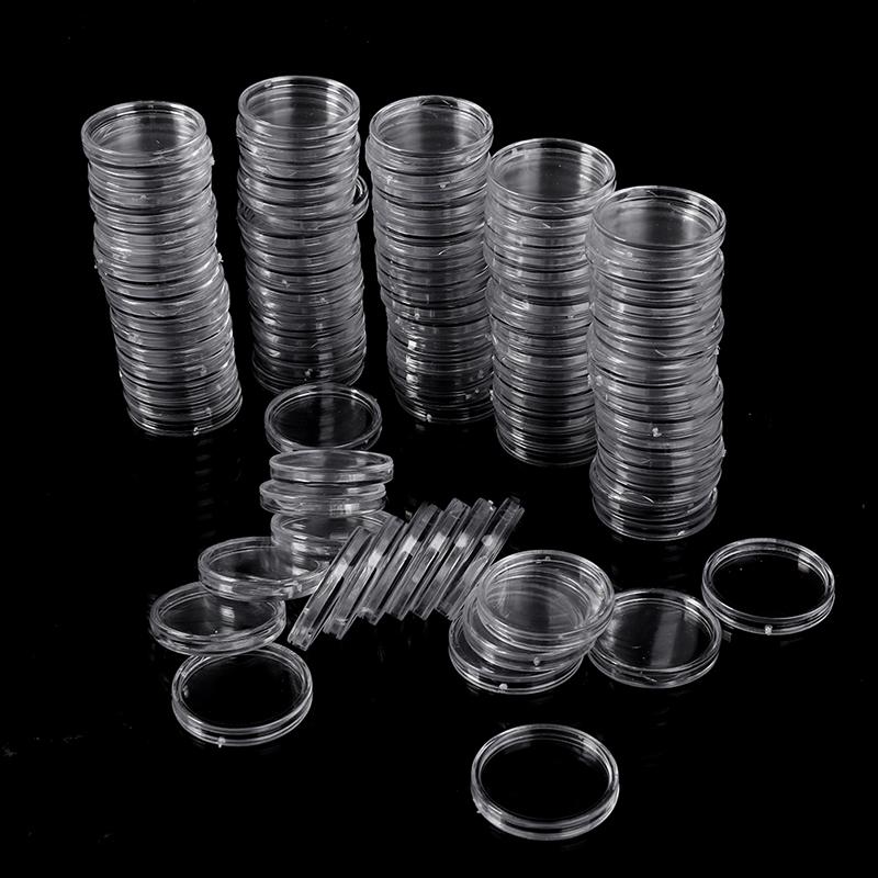 100шт 27 мм держатель для монет капсульный футляр для хранения витрина круглые витрины