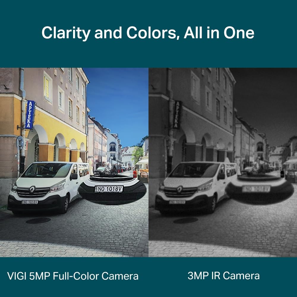 VIGI C350 4mm Lens Smart Outdoor Security Bullet Network Camera 5MP HD Full Color Smart Video Enhancement Waterproof IP67 Smart Detection DC CCTV