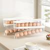 Egg Storage Box Bilayer Fridge Egg Storage Box Automatic Scrolling Refrigerator Egg Holder Organizer Egg Tray Eggs Dispenser