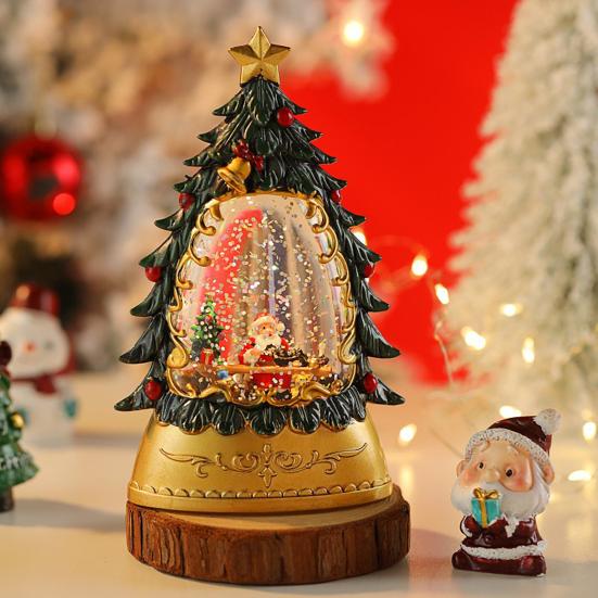 Рождественский вертеп, елка-шар с кружащейся водой, сверкающими огнями, настольная фигурка Санта-Снеговика для домашнего декора