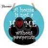Wall Art for Pet Owners Rustic Wooden Welcome Sign Front Door with Cute Paw Prints, Creative Indoor Hanging Decor Hemp Rope Home Entryway Porch