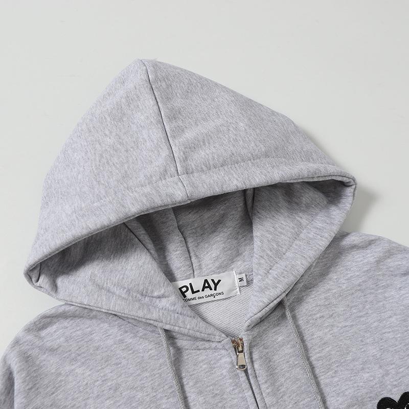 Унисекс худи-кардиган Play от Rei Kawakubo с вышитым сердцем, осенне-зимняя коллекция