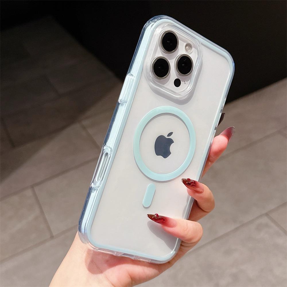 Роскошный прозрачный чехол Magsafe для iPhone 16 15 14 13 12 11 Pro Max Plus, прозрачный магнитный бампер, задние крышки