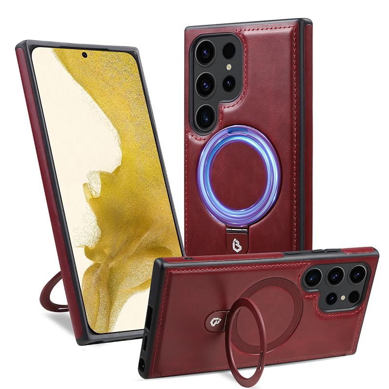 Кожаный чехол Magsafe для Samsung Galaxy S 25 S25 S24 Ultra S22 S23 Plus A55 A15 Роскошный защитный магнитный держатель задняя крышка