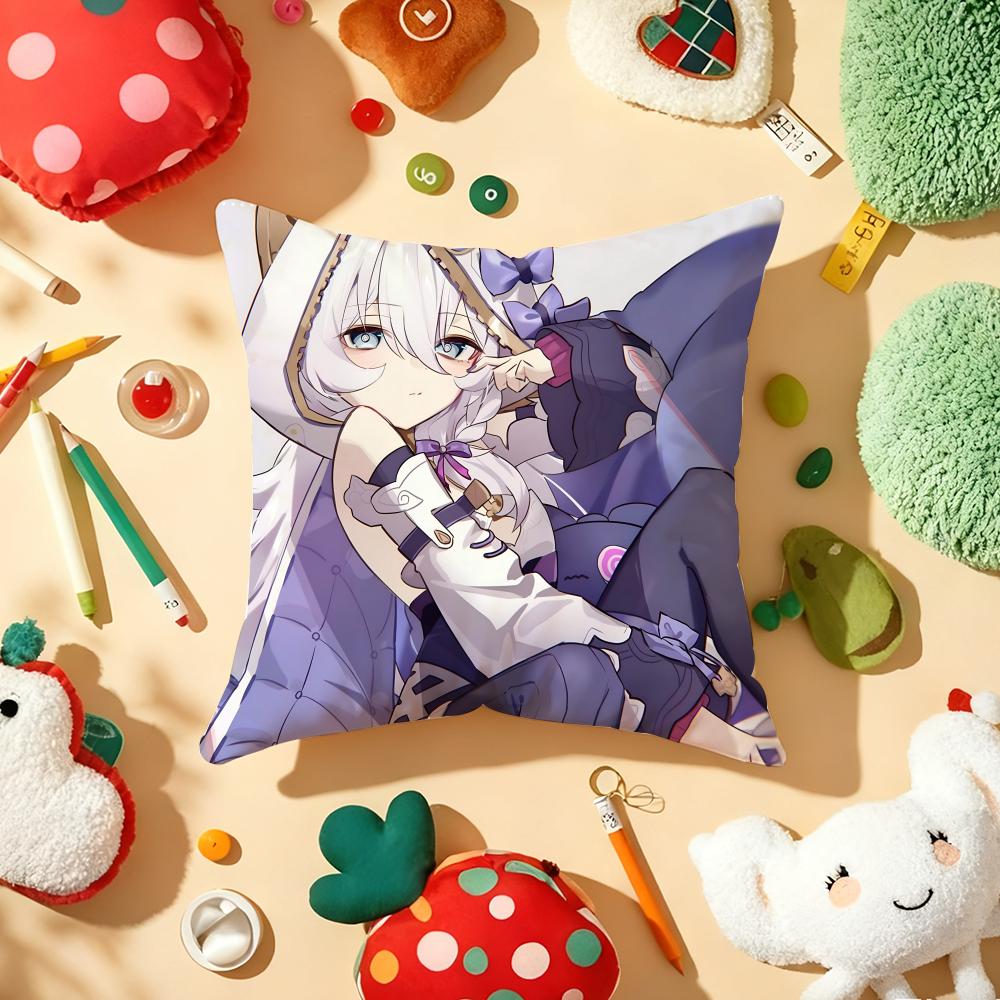 Аниме Игра HHonkai Impact Наволочка Плюшевая Ткань Мягкая Двусторонняя Печать Диван Теплая Зимняя Домашний Подарок Наволочка