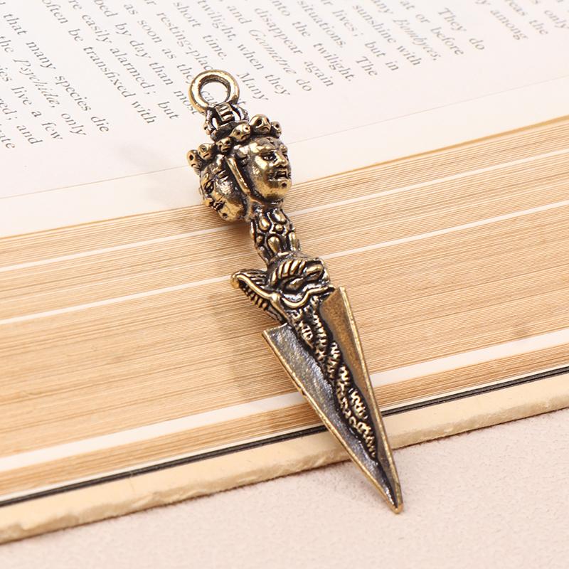 Buddhist Brass Ax Cross Vajra Pestle Diy Keychain Pendant Bracelet Necklace Decorative Handcraft Jewelry