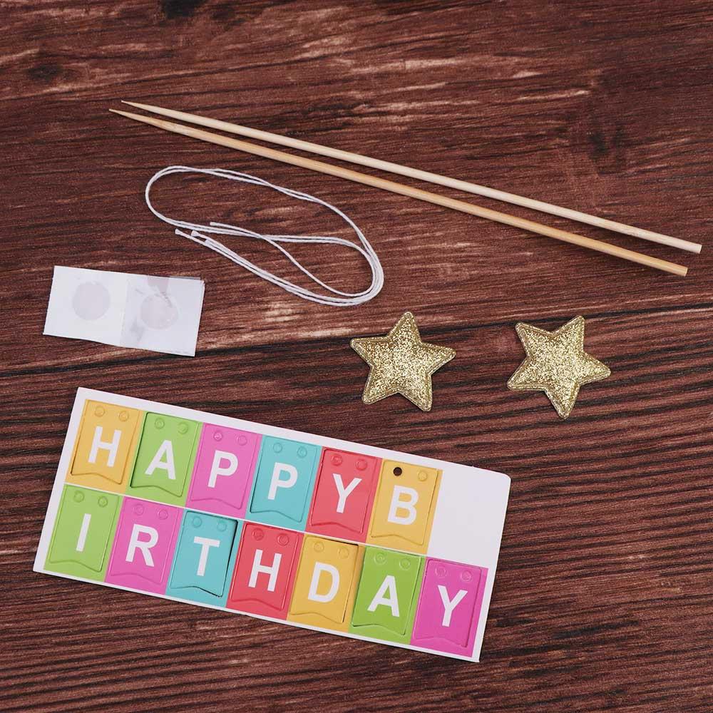 Handmade Cake Topper Cute Happy Birthday Cake Decor Pennant Cake Banner  Baby Shower Decor