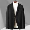 Новый мужской сшитый вручную двусторонний шерстяной костюм, модный повседневный шерстяной пиджак