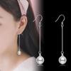 Qiaolanxuan Silver Plated Pearl Tassel Earrings