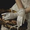Свадебные перчатки для женщин Милые Очаровательные Милые Винтажные Прозрачная сетка Бант Жемчуг Короткие Кружевные перчатки Аксессуары Подарок на день рождения