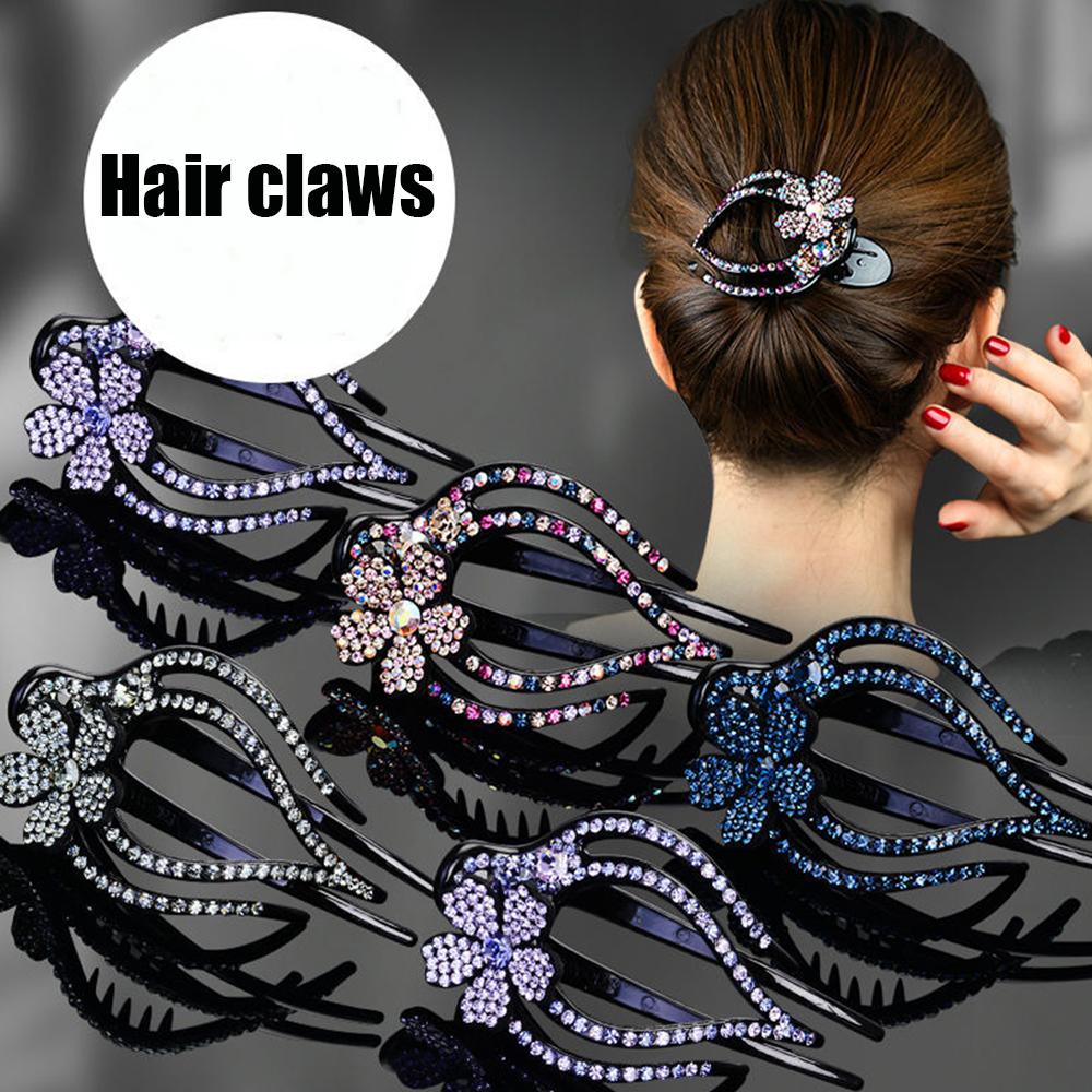 Korean Rhinestone Disk Hair Handmade Shiny Hairgrip Hair Accessories Hair Claws Crystal Hair Clip