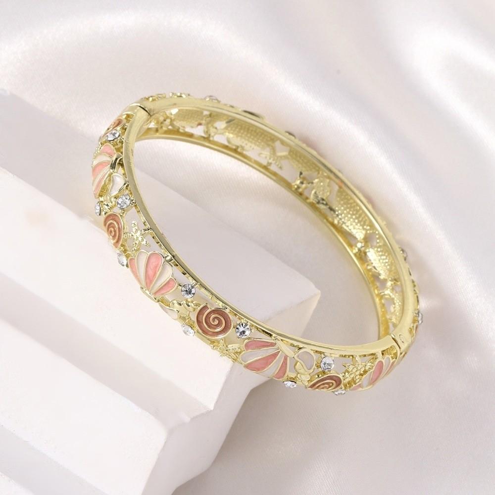 Rhinestone Vintage Cloisonne Bangle Hollow Women's Hand Bracelet Gifts for Women Girl