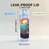 1PC Mountain Biker Sunset Retro Print 750ml Color Plastic Sports Water Bottle Leakproof Flip Straw Lid Suitable for Sports Office Home Use