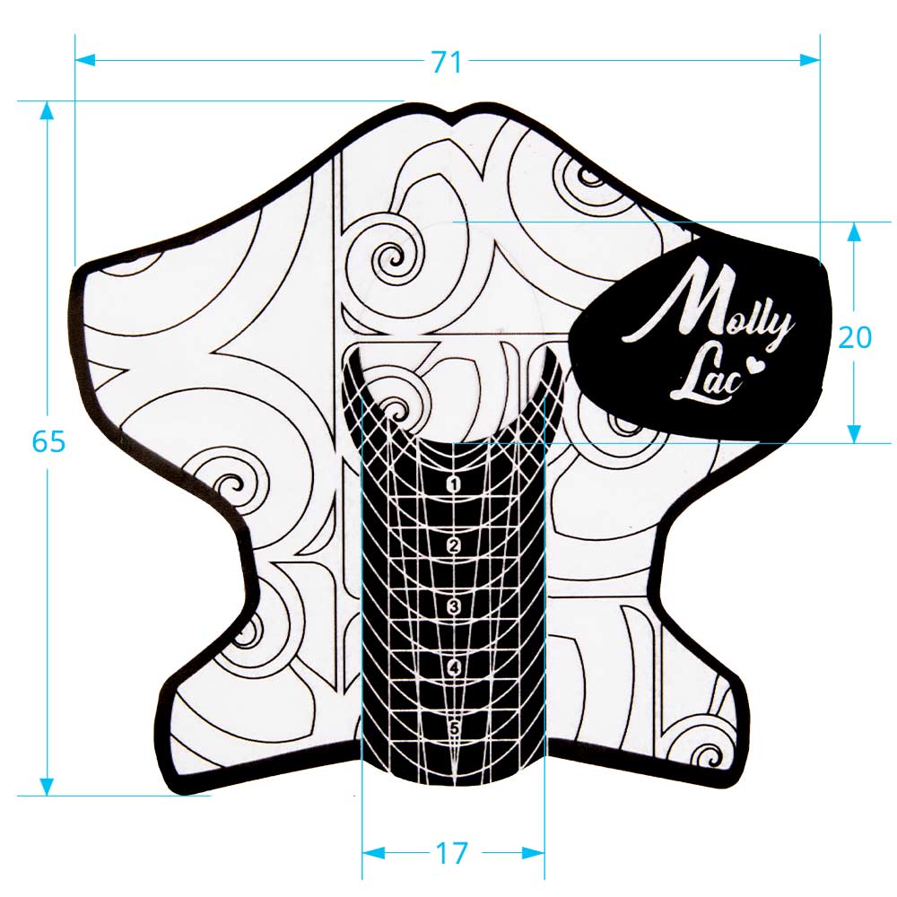 Nail extension forms templates salon plastic for gel acrylic MollyLac Emblem 500 pcs