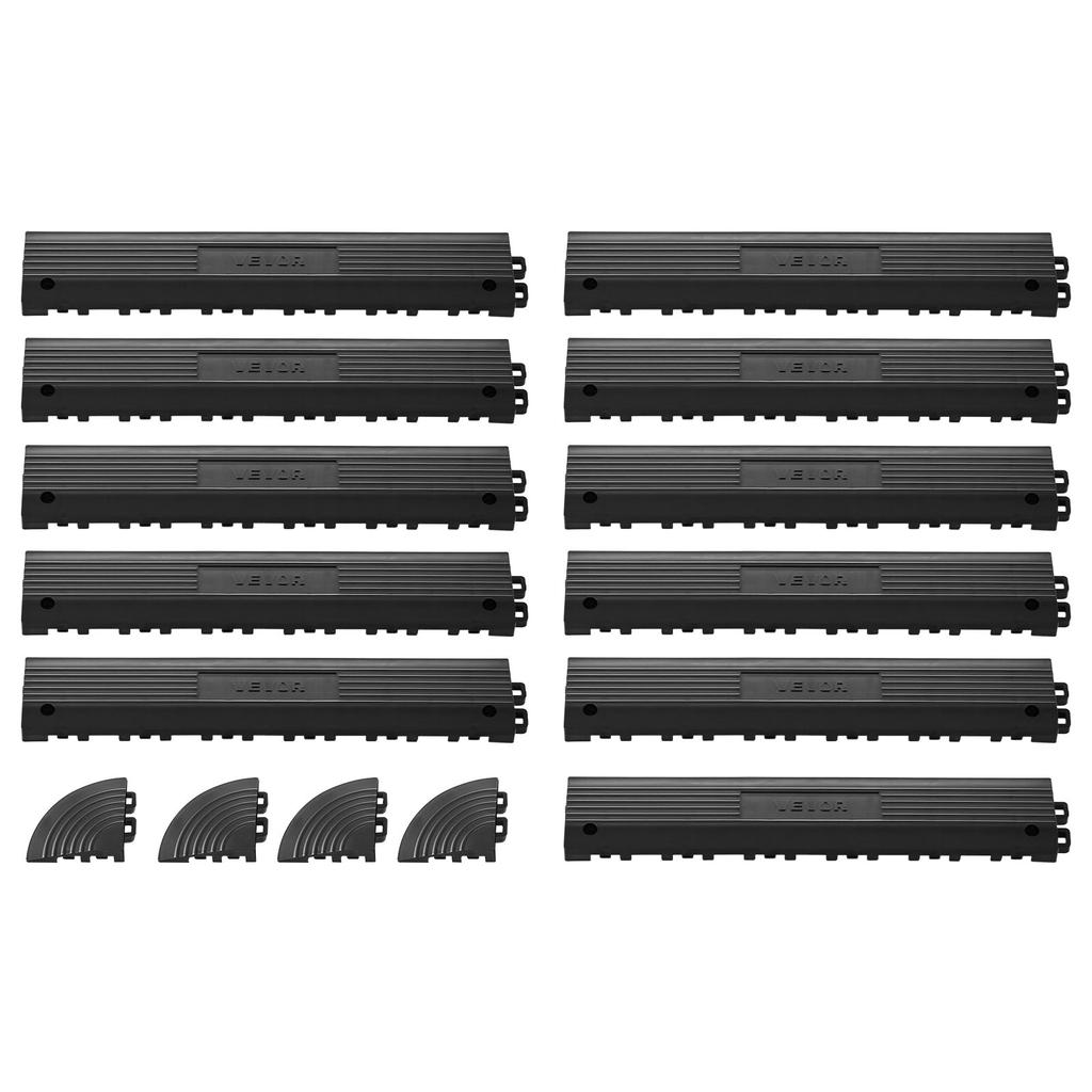 VEVOR Transition Edge Kit, 11-Piece, Durable Straight Garage Floor Edging, PP Material, Easy Installation
