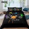 Комплект постельного белья с геймпадом размера «Квин» Пододеяльник Креативный черный Комплект чехлов для одеяла из полиэстера Покрывало 2/3 шт.