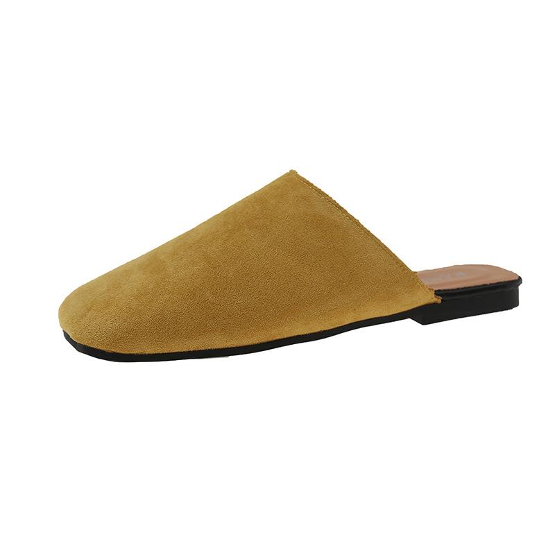 2025 Весна и Лето Новая Мода Простые Корейская Версия Баотоу Полушлепанцы Женская Обувь Ленивые Слипоны Плоские Мюли