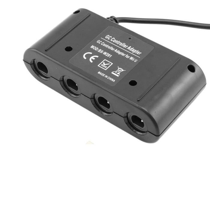 Adaptateur contrôleur GameCube 4 ports - Nintendo - Wii U - Couleur noire - Alimentation USB