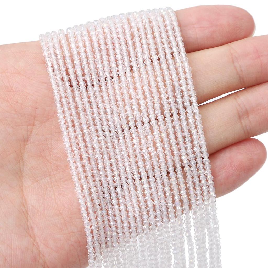 36cm Mini Glass Loose Beads Plated Color Faceted Beads For Jewelry Making DIY Necklace Bracelet Earring