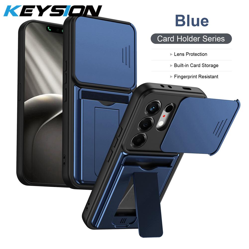 KEYSION Чехол-кошелек с держателем для карт для TECNO Camon 50, защита выдвижной камеры, подставка, ударопрочная задняя крышка для CAMON 50