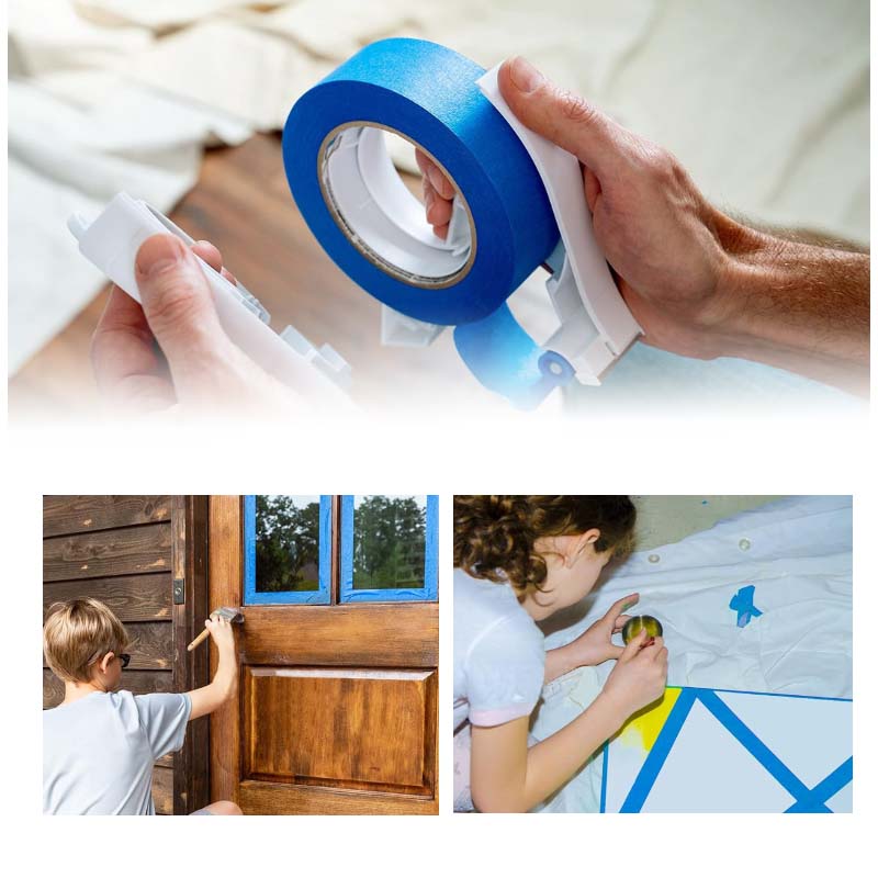 Masking Tape Dispenser, Easy To Grip Rounded Handles, Sharp Serrated Cutting, Labor Saving Pulley, Saves Time and Frustration On Your Painting Project
