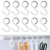S-shaped Hooks, Fall-proof, Rust-proof, and Quiet. Set of 10. Bendable and Anti-fall Hooks. Perfect for Hanging Small Items In the Kitchen, Bathroom,