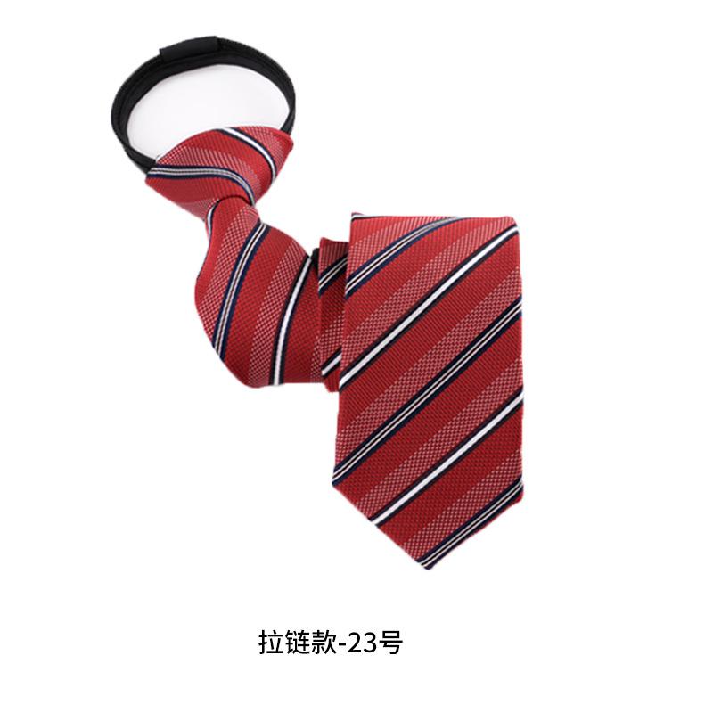 Wind Dress Jacquard Polyester Zipper Tie Men'S Business Occupation Easy To Pull Lazy Tie