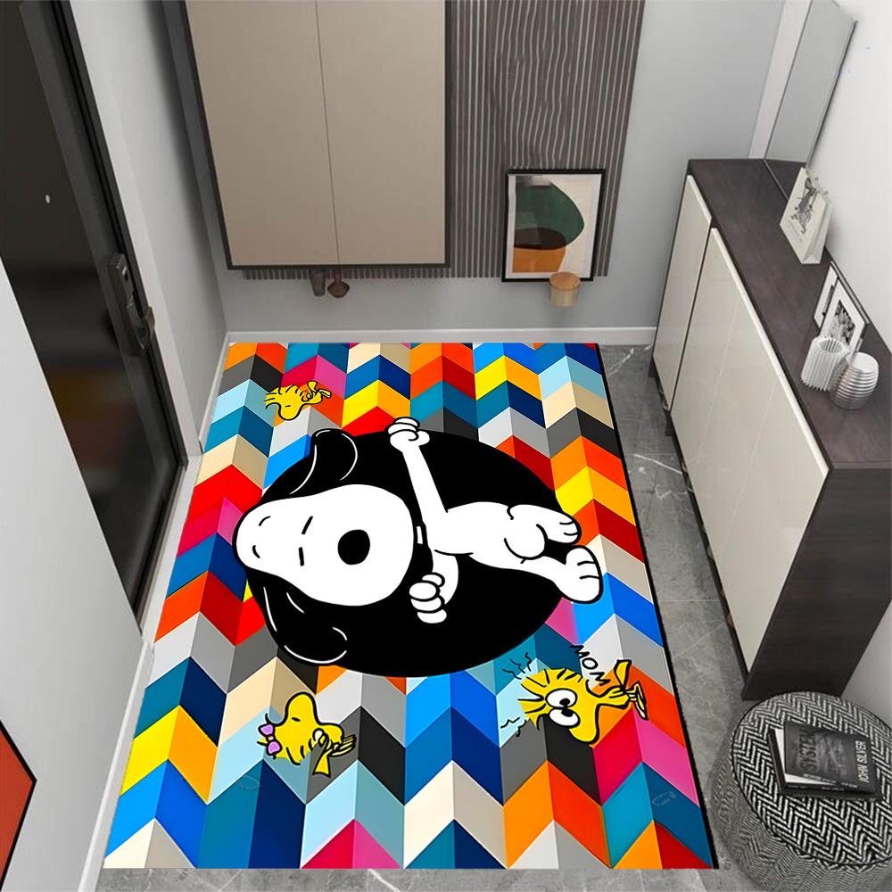Snoopy And Woodstock Friendship Themed Anti-Slip Rugs - Polyester Home Decor, Suitable for Bedrooms, Living Rooms, Doorways, Studios, and Decorations