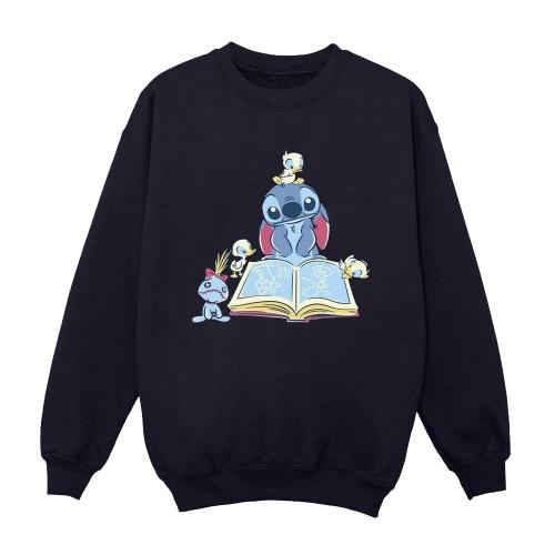 Disney Mens Lilo & Stitch Reading A Book Sweatshirt