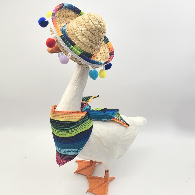 1 комплект Мексиканский гусь Набор одежды Праздничные принадлежности Белый гусь Декоративный набор Украшение для сада Полиэстер Яркий 9 стилей