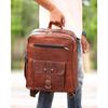 Brown Leather Backpack for Men | Genuine 15.6-inch Vintage Laptop Backpack | Retro Travel & Work Rucksack