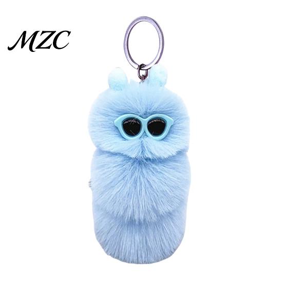 Soft Plush Keychain Sunglasses Caterpillar Keychain, Stuffed Keyring Pendant for Car Key Accessory Bags & Keys, Decorative Backpack Purse Fluffy