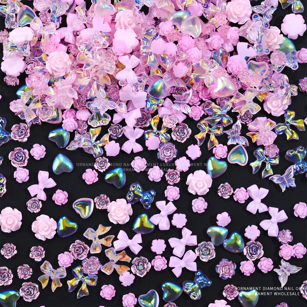 50 г/пакет, разноцветные перламутровые украшения для ногтей, полые сердечки, звездочки, аксессуары для маникюра своими руками