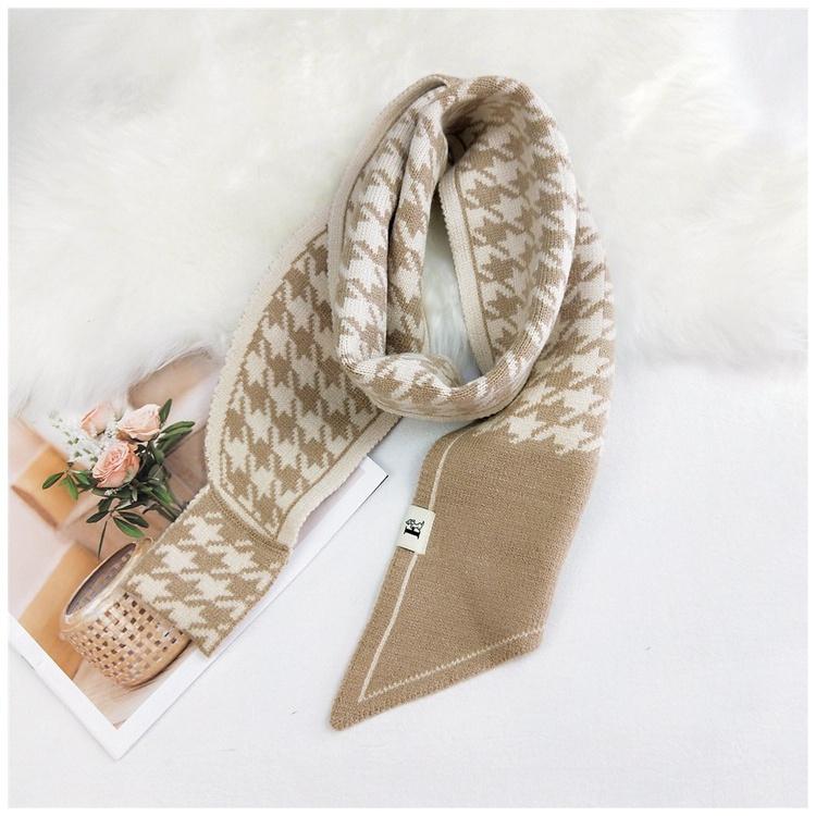 Леопардовый вязаный шерстяной шарф, женский осенне-зимний модный шарф, теплый шарф