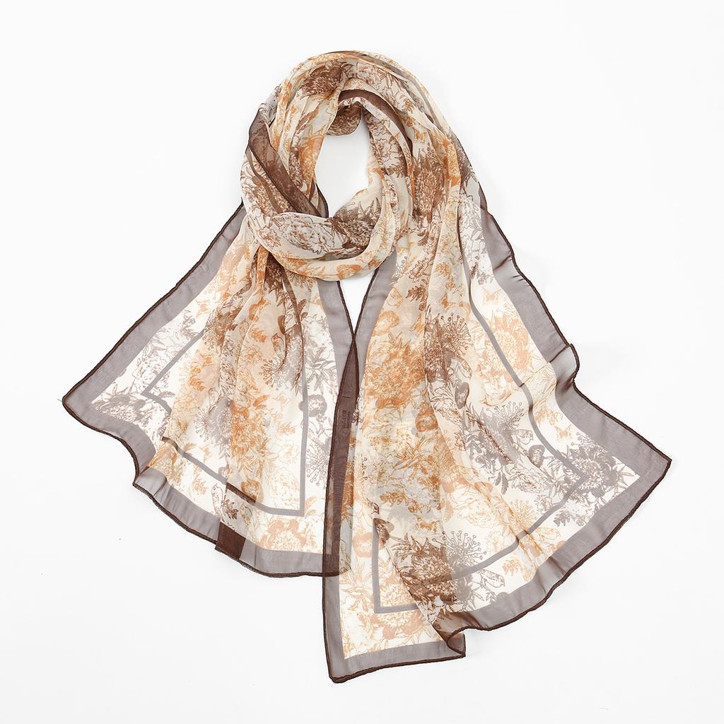 Новый красивый хиджаб из жоржета с цветочным принтом для женщин, тонкий мягкий шарф-шаль, ближневосточный летний пляжный платок с защитой от солнца.